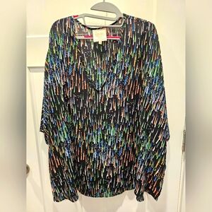 Sincerely Mary Abstract Print Oversized Blouse – One Size